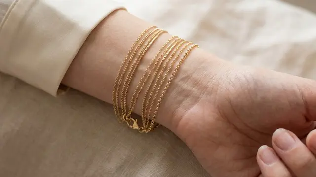 Gelang Rantai Layer Multi-Chain Tipis