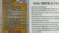 6 Tata Tertib di Toilet Ini Unik, Bikin Geleng Kepala (sumber: twitter.com/umartfaruq)