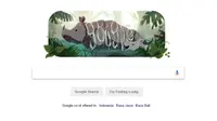 Badak Jawa bercula satu muncul dalam Google Doodle hari ini, Minggu (26/2/2017)