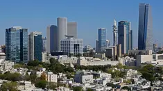 Gambar pada 7 Mei 2019 menunjukkan pemandangan dari Tel Aviv. Israel akan menjadi tuan rumah kontes lagu Eropa Eurovision 2019 yang bakal digelar 18 Mei mendatang  setelah negara itu memenangkan kontes pada 2018 di Lisboa, Portugal. (Photo by JACK GUEZ / AFP)