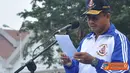 Citizen6, Surabaya: Dankobangdikal Laksda TNI Sadiman, melepas 142 atlet untuk mengikuti Pekan Olahraga Wilayah Timur (Porwiltim) TNI AL 2012 di Lapangan Moeljadi, Kesatrian Bumimoro, Kobangdikal, Surabaya, Jumat (1/6). (Pengirim: Penkobangdikal)