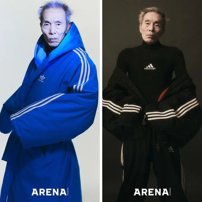 6 Gaya Keren Oh Young Soo Kakek Sultan di Squid Game Jadi Model Koleksi Adidas x Balenciaga di Usia 78 Tahun