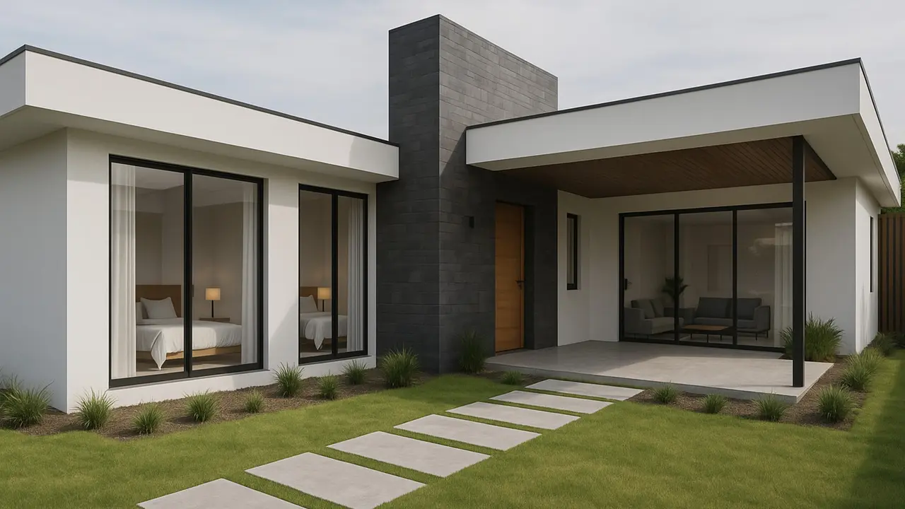 Desain Rumah L-Shape Minimalis dengan 3 Kamar Tidur/via ChatGPT