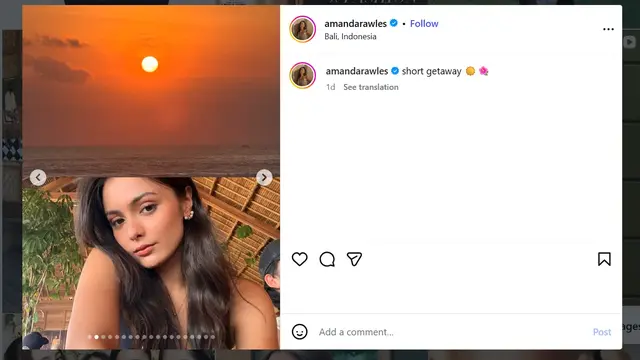 Amanda Rawles cantik saat liburan (instagram.com/amandarawles)