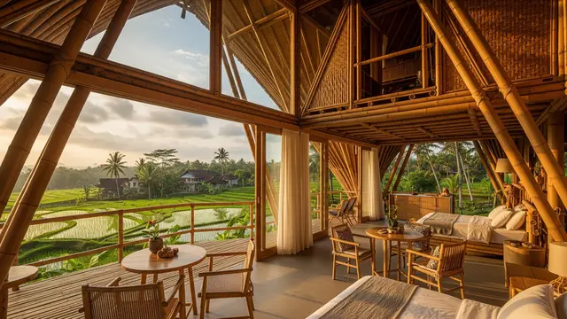 Rumah Sederhana di Desa dengan Pemandangan Sawah