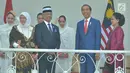 Presiden Joko Widodo saat menerima kunjungan kenegaraan Raja Malaysia Yang Dipertuan Agong XVI Al-Sultan Abdullah Al-Mustafa Billah Shah Ibni Almarhum Sultan Haji Ahmad Shah Al-Musta'in Billah di Istana Bogor, Jawa Barat, Selasa (27/8/2019). (Liputan6.com/Pool/Seskab:Abdurahman)