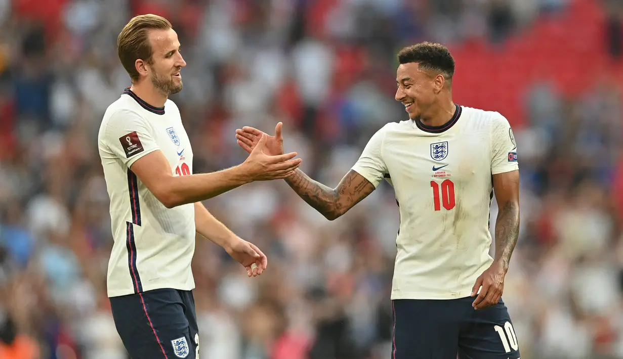 Skor 4-0 bertahan hingga akhir laga. Dengan hasil ini Inggris kokoh di puncak klasemen Grup I dengan poin sempurna 15 dari 5 laga. Sementara Andorra menempati posisi ke-5 dengan 3 poin unggul satu tingkat dari San Marino sebagai juru kunci dengan nir-poin. (Foto: AFP/Justin Tallis)