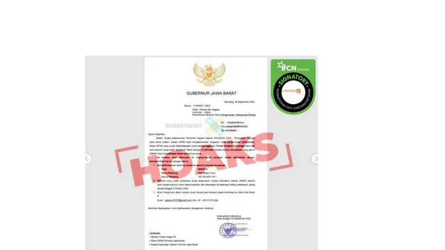 Cek Fakta surat pemprov Jabar