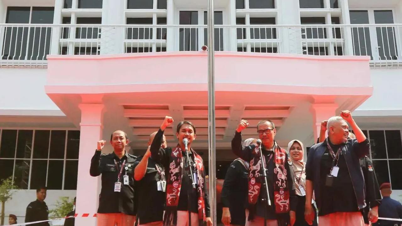 FOTO: Melihat Gladi Bersih KPU Menyambut Bakal Calon Presiden dan Wakil Presiden 2024