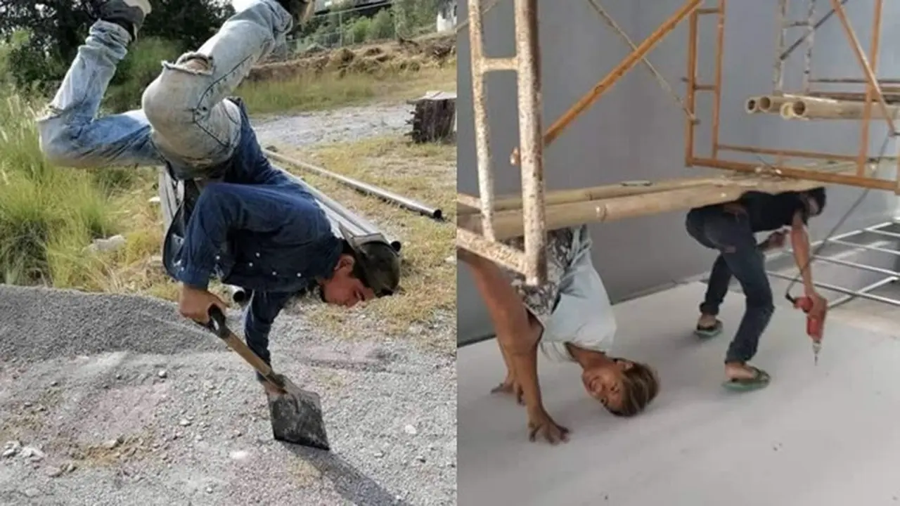 6 Aksi Freestyle Kuli Bangunan saat Kerja Ini Bikin Heran