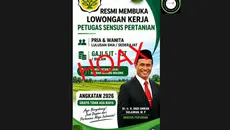 Cek Fakta: Hoaks Lowongan Kerja Petugas Sensus Pertanian