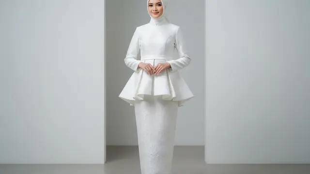 Dimensi Anggun dari Peplum Layer dengan Furing Ganda