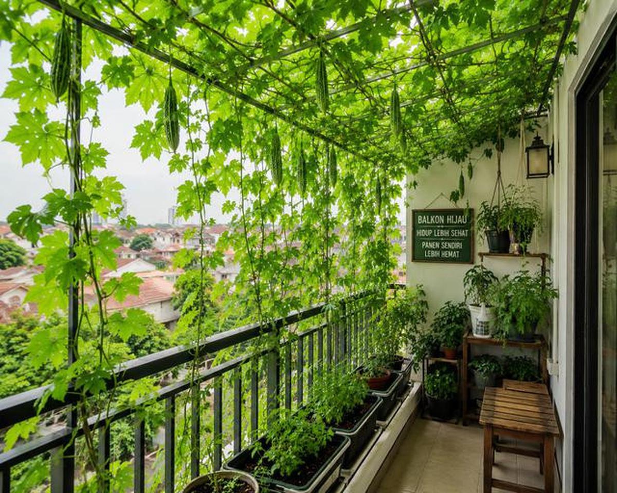 7 Inspirasi Kebun Pare Mini di Balkon Rumah yang Produktif dan Hemat Tempat