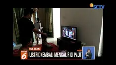 Warga Palu, Sulawesi Tengah, kini sudah bisa merasakan aliran listrik usai seminggu terputus akibat bencana. Sejumlah pasar tradisional pun kembali buka.