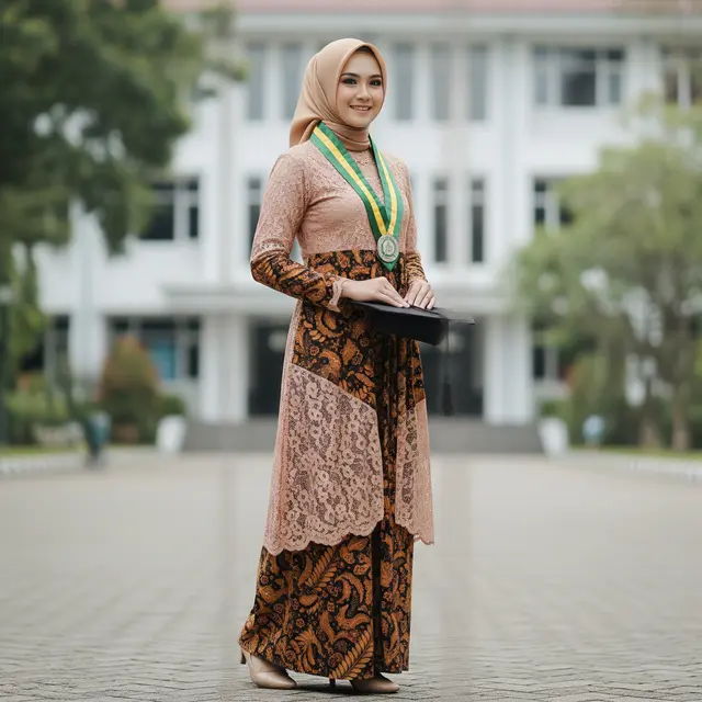 9 Model Gamis Kebaya Muslim untuk Wisuda Terbaru, Tampil Anggun di Hari Bahagia