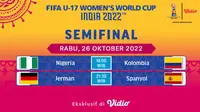 Jadwal Lengkap Semifinal Piala Dunia Wanita U-17 Live Vidio Malam Hari ini, Rabu, 26 Oktober