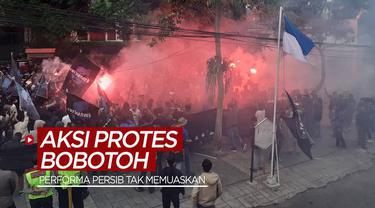 Berita video Bobotoh melakukan aksi protes terkait performa tidak memuaskan Persib Bandung pada seri I (pertama) BRI Liga 1 2021/2022, Minggu (10/10/2021).