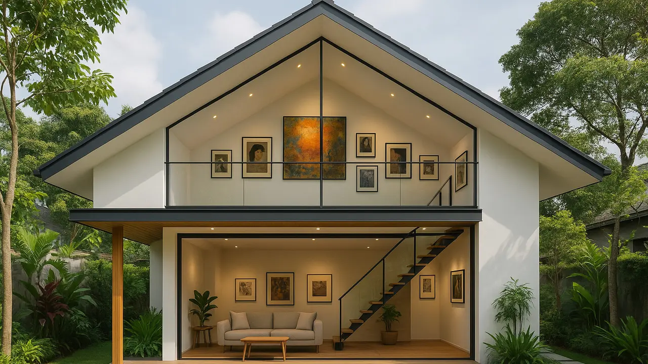 Apakah Desain Rumah Sederhana dengan Mezzanine Cocok untuk Lahan Sempit?/Ilustrasi gambar AI