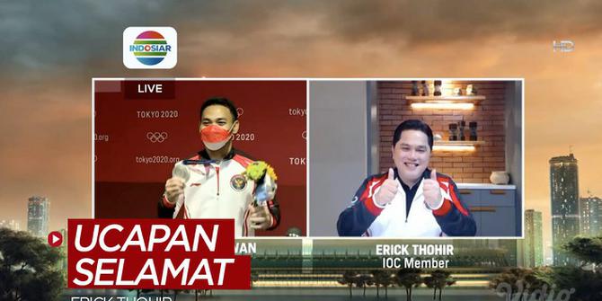 VIDEO: Ucapan Selamat Erick Thohir untuk Eko Yuli Irawan, Peraih Medali Perak Olimpiade Tokyo 2020