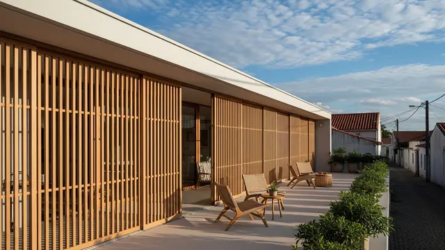 Model Rumah Minimalis Sederhana dengan Teras Memanjang Khas Rumah Desa (AI)