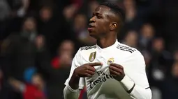 2. Vinicius Junior (Real Madrid) – Pemain berdarah Brasil itu mampu tampil memukau saat menjalani laga El Clasico perdana nya. Penyerang muda berusia 18 tahun ini digadang-gadang jadi bintang masa depan Los Blancos. (AFP/Gabriel Bouys)