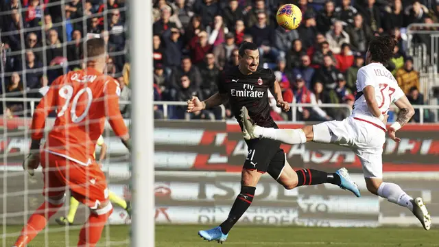 Selebrasi Zlatan Ibrahimovic Usai Cetak Gol Kemenangan AC Milan