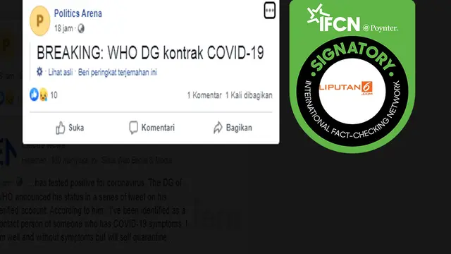 Hoaks Petinggi WHO Terpapar Covid-19