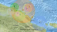 Lokasi gempa di Papua Nugini pada Selasa (20/5/2025). (Screenshot / Earthquake Track)