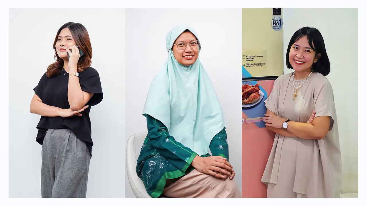 Alishia Gozal, Siti Muslimah, dan Mutiara Ramadhani. Credit: Samsung Electronics Indonesia
