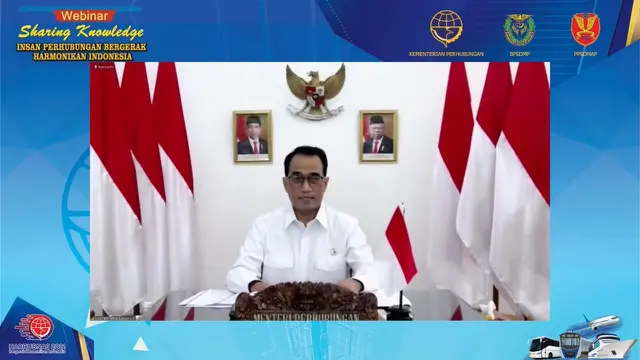 Menteri Perhubungan (Menhub) Budi Karya Sumadi menyapa para taruna dan taruni perguruan tinggi di lingkup Kementerian Perhubungan. (Dok Kemenhub)