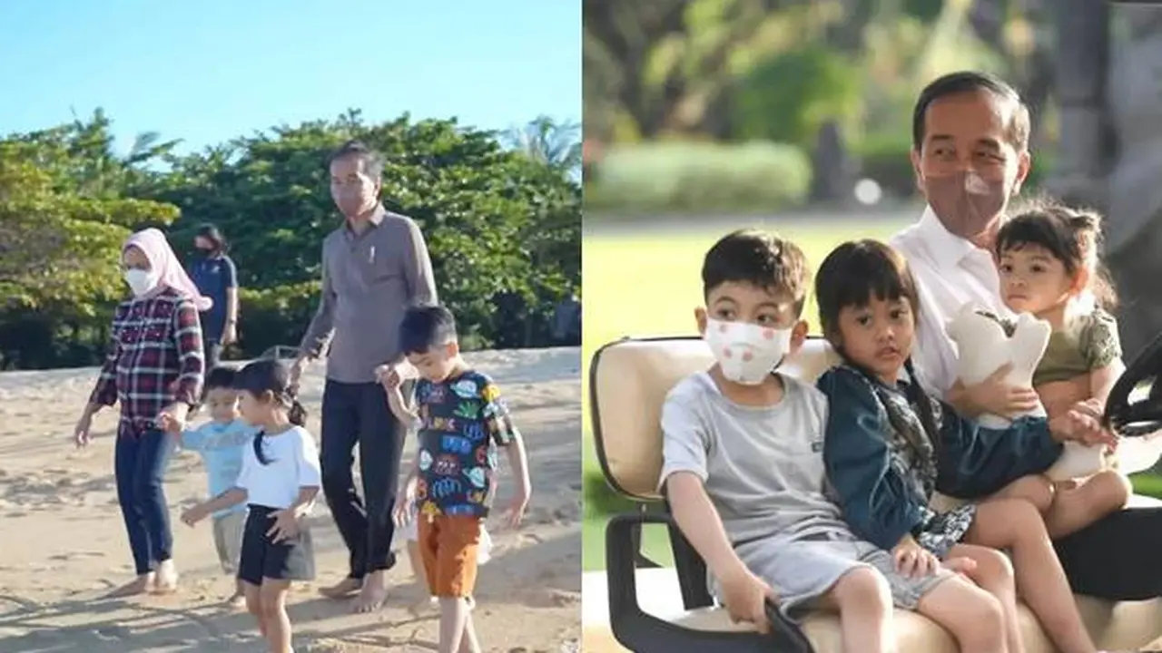 7 Momen Jokowi dan Cucu Liburan di Bali, Asik Kebun Binatang Hingga Main Layangan