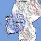 Gempa Magnitudo 4,1 menggetarkan wilayah Kabupaten Mamasa, Sulawesi Barat, Jumat (28/7/2023) pukul 06:49:51 WIB. (Liputan6.com/ Dok BMKG)