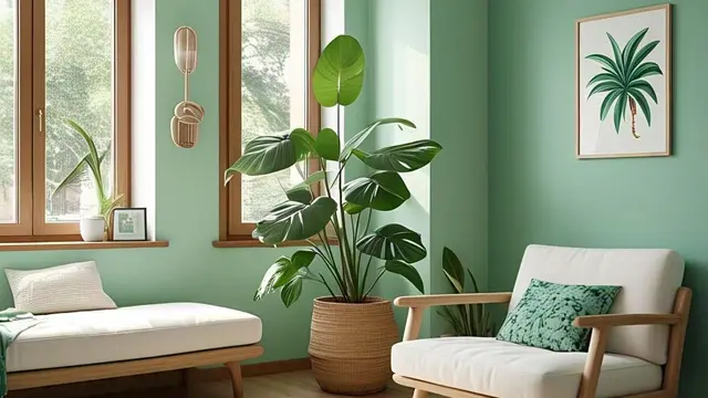 Desain Interior Kamar Minimalis dengan warna Cat Hijau Mint