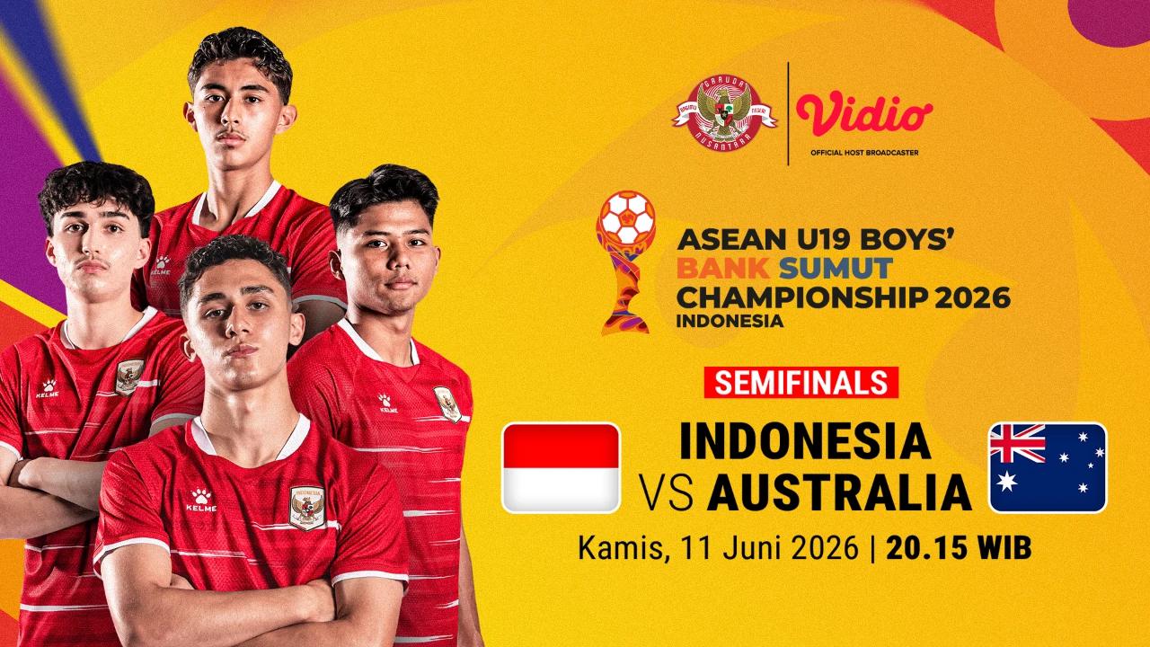 Live Streaming Indonesia vs Australia ASEAN U19 Boys Championship 2026 Babak Semifinal di Vidio