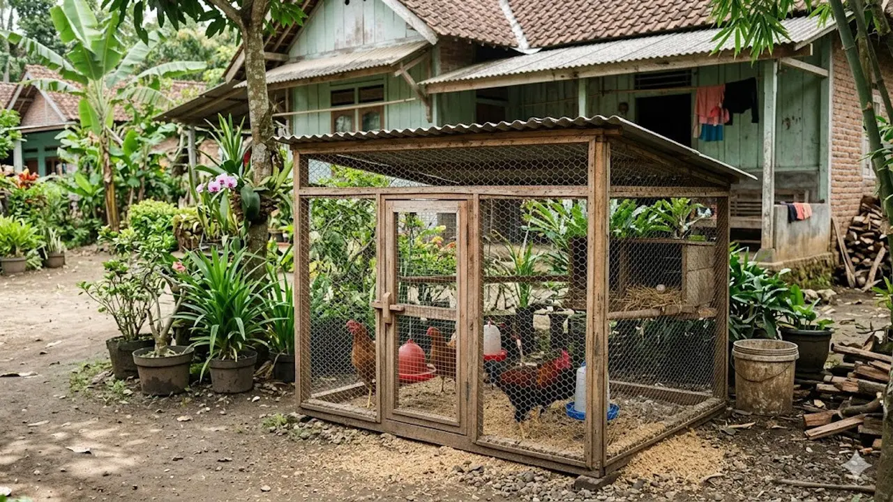 Cara Membuat Kandang Ayam Mini dari Jaring