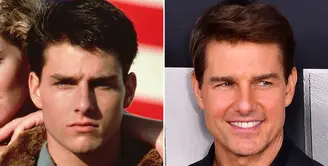 Gantengnya Tom Cruise bisa dibilang layaknya vampire alias abadi. Lihat saja perbandingan foto ini! (Digital Spy)