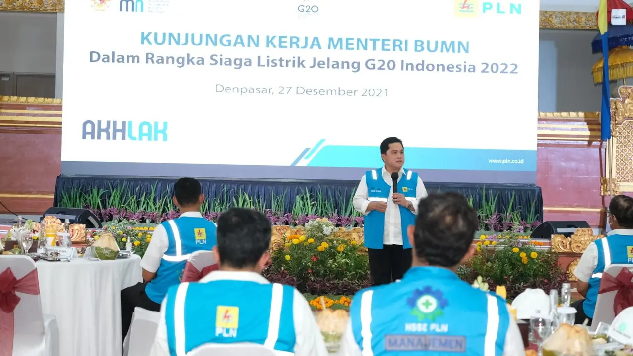 Menteri BUMN pun mengapresiasi persiapan PLN yang sudah dilakukan dari jauh hari untuk menyukseskan KTT G20. (Dok PLN)