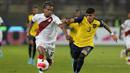 Hingga babak pertama usai skor tetap 1-0 untuk keunggulan Ekuador. (AP/Martin Mejia)