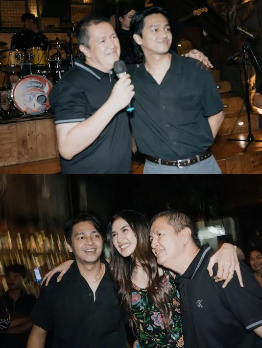 Di sampingnya, ada Deva yang mengenakan kemeja hitam dan long pants abu-abu. [@miktambayong].