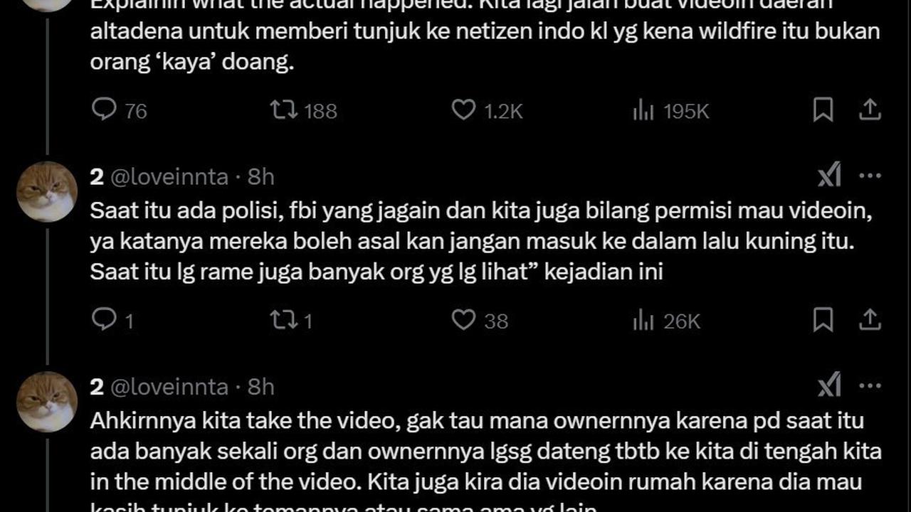Cinta Kuya Klarifikasi Video Uya Kuya Ditegur di Area Kebakaran LA, Mengaku Sudah Izin Polisi & Minta Maaf