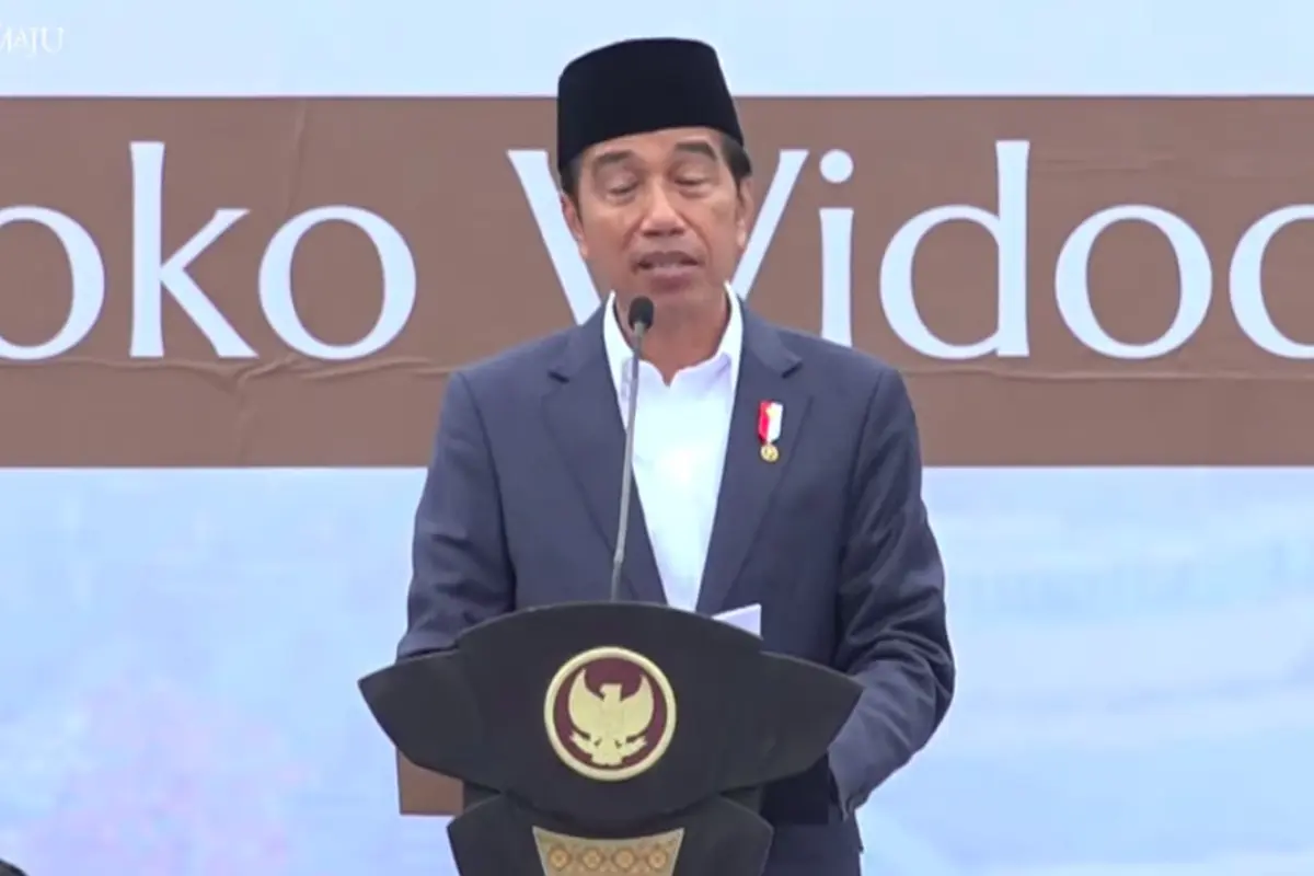 Presiden Joko Widodo (Jokowi) hadir berpidato pada Istigasah dan doa bersama Rabithah Melayu-Banjar di Tabalong, Kalimantan Selatan. (Istimewa)
