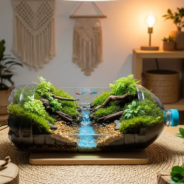 Kebun Paludarium dari Galon Bekas di Rumah (Gemini AI)