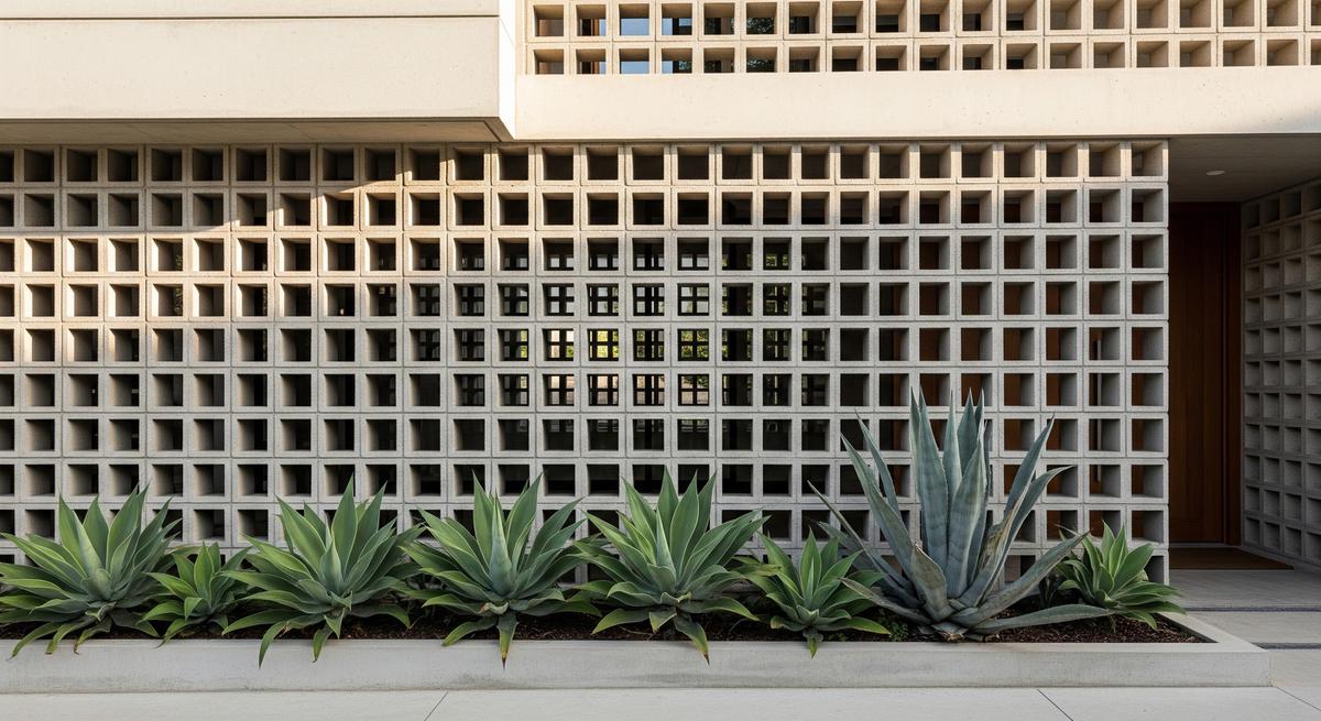 Inspirasi Roster Beton dengan Agave (AI Generated)
