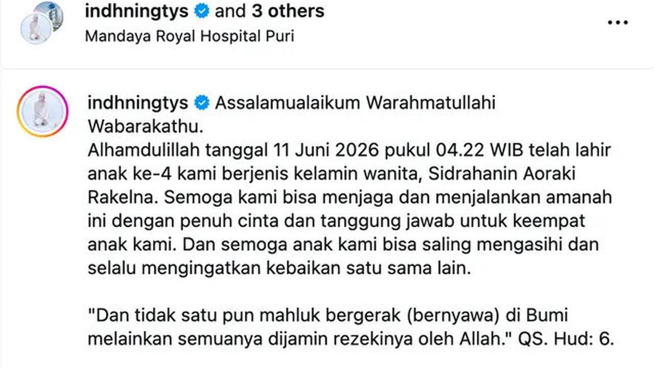 Rigen Rakelna Dikaruniai Anak Ke-4, Janji Jaga dengan Cinta dan Tanggung Jawab