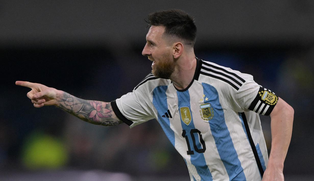 Lionel Messi Tembus 100 Gol Bersama Timnas Argentina - Foto Liputan6.com