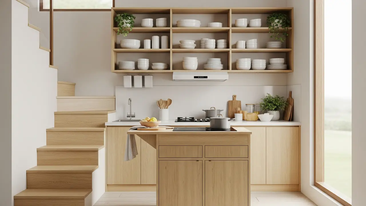 Tata Dapur Kecil di Rumah Mezzanine Tipe 36 yang Fungsional