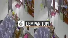 Aksi kocak dilakukan oleh seorang ayah saat sedang menjaga anaknya dirumah.
