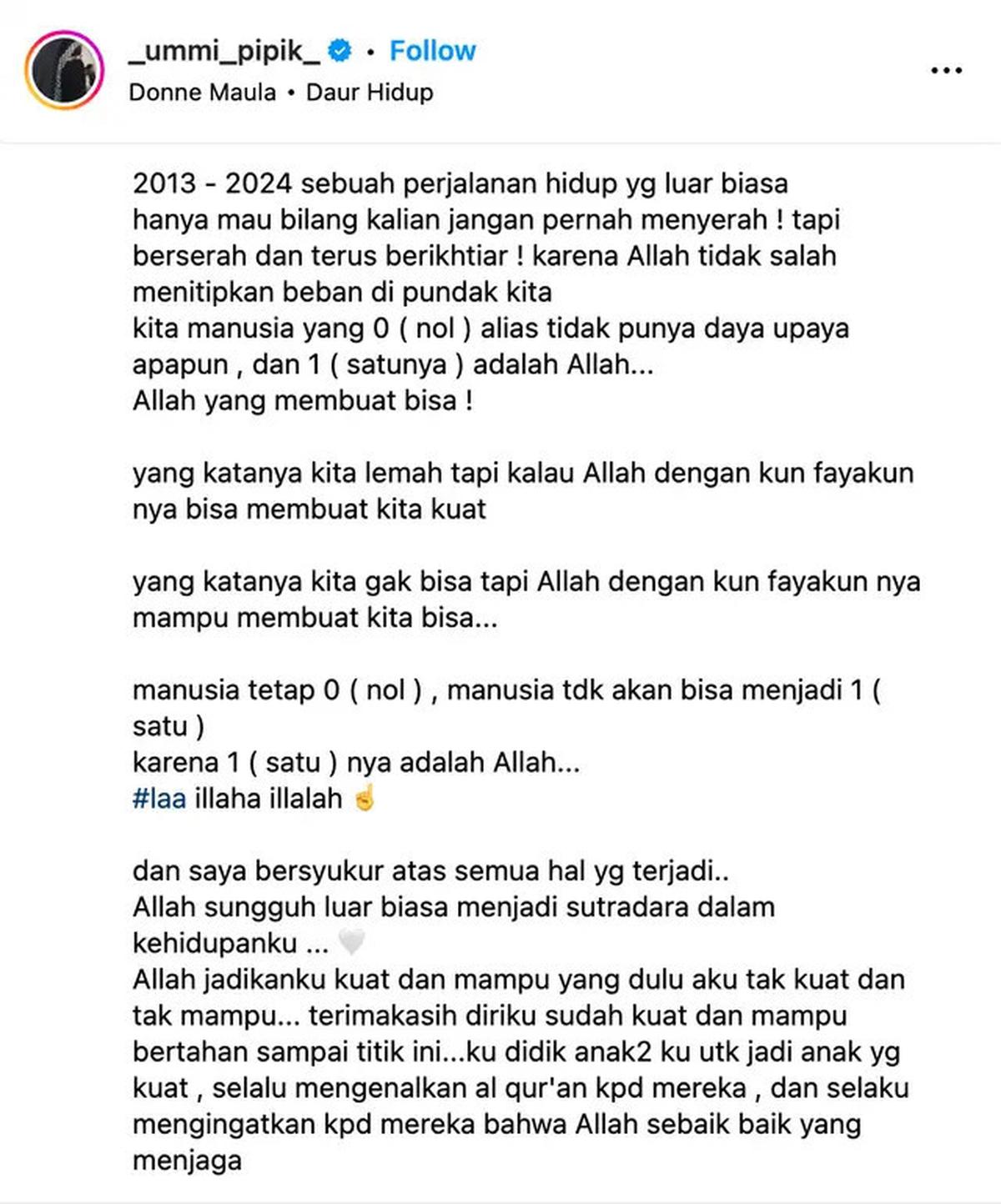 Umi Pipik Buka 2025 Bersama Kenangan 11 Tahun Uje Meninggal: Besi Ditempa dan Dibakar Agar Jadi Pisau