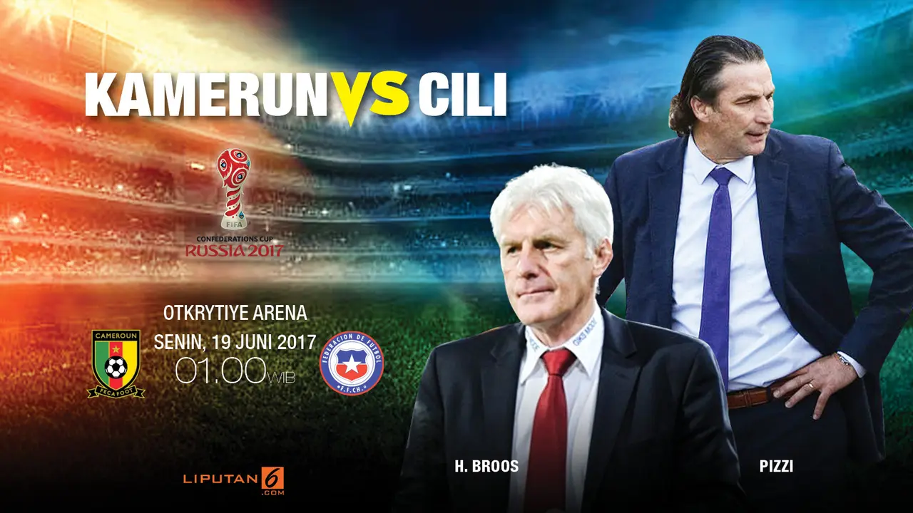 Kamerun bertemu Chile di Piala Konfederasi 2017.