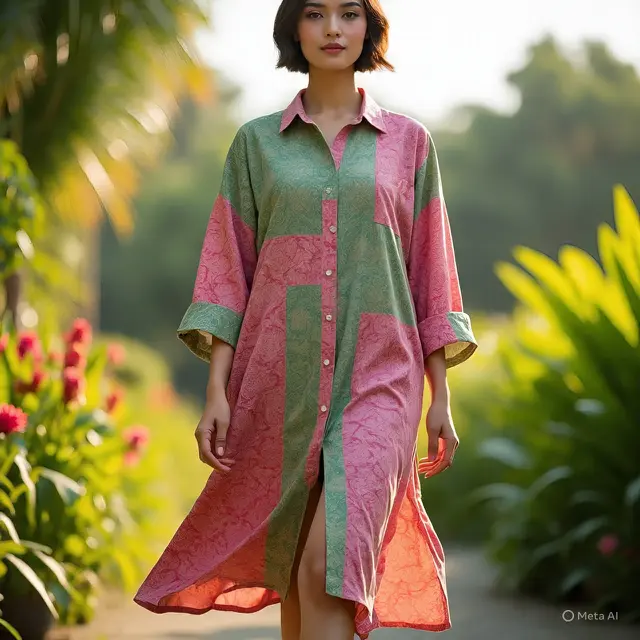 Shirt Dress Batik. (Liputan6.com/MetaAI)